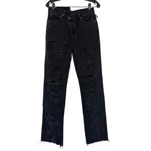 Agolde criss cross straight High-waisted criss-cross jeans Distressed Sz 27 New